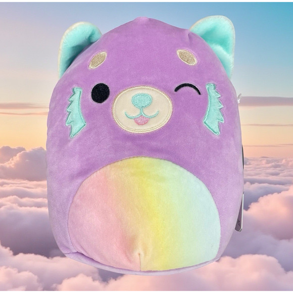 NWT Squishmallow LEXIS the Winking Panda 8" inch Stuffed Animal Rainbow Belly - Picture 1 of 7